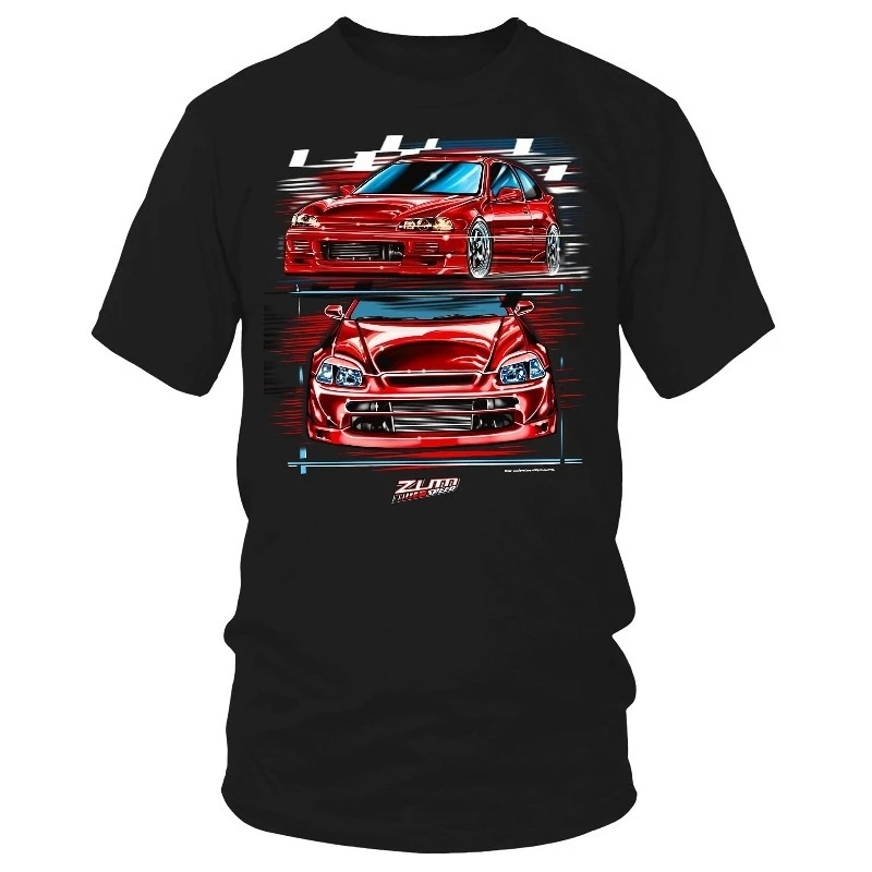 

Honda Men's and Women's T-Shirts Summer Civic Motorcycle Riding Off-Road Short Sleeves Racing Lovers Vintage Trend Tops