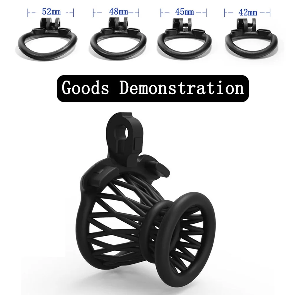 Chastity Cage BDSM Pink Inverted With 4 Size Cock ring For Man Brutal Adult Games Sissy Penis Ring Adult Erotic Sex Toy 18+ 2026 - view 5