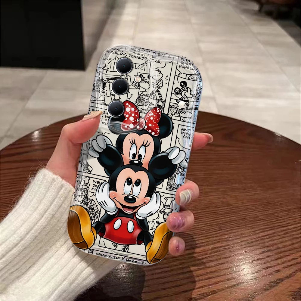 Capa Disney Mickey e Minnie Love 3D Wave, Capa para Xiaomi Redmi, 13C, 12, 12C, 10C, 9, 9C, A1, A2, K50, K40, Nota 13, 12, 11, 10 pro mais, 4G, 5G