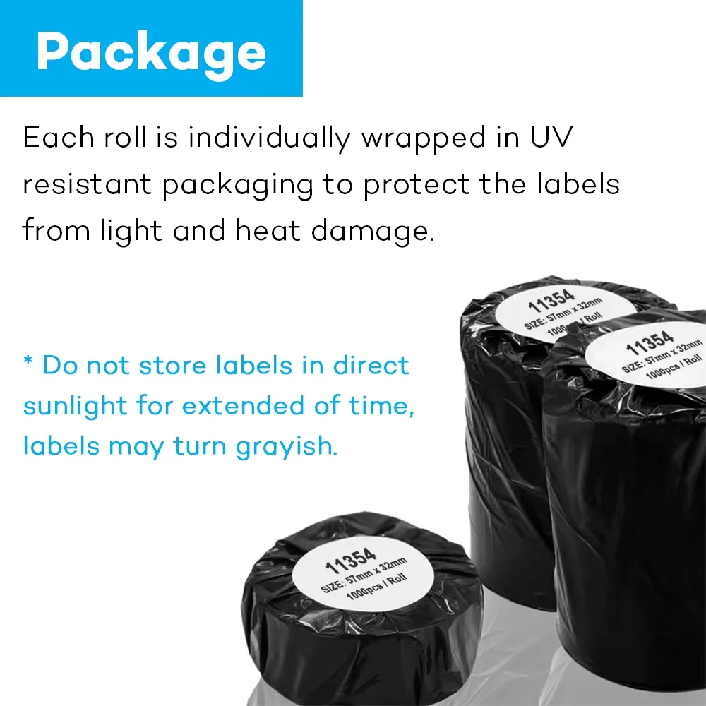5 rolls Dymo Compatible LW 11354 Label 57mm*32mm 1000 lables for LabelWriter 400 450 450Turbo Printer Seiko SLP 440 450