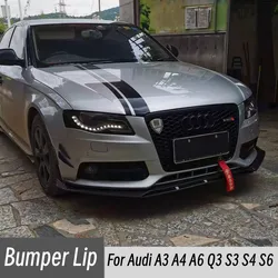 Sedan Front Bumper Lip Chin Spoiler Splitter Diffuser Bodykit Universal For Audi A3 A4 A6 Q3 S3 S4 S6 B6 B7 B8 B8.5 Accessories