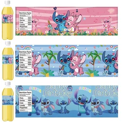 Autocollants de Bouteille à Thème CAN o Stitch de Disney Bleu, Fournitures de Décoration pour Anniversaire et ixPréChristophe