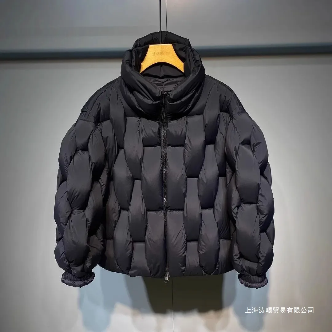 

Новая зимняя мужская куртка-пуховик с воротником-стойкой из хлопка, универсальная, модная, теплая, трендовая, брендовая, для пар, утолщенная верхняя одежда