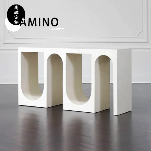 Creative Arch Entrance Typhoon SimplicityWall Solid Wood Strip Table End Scenery Platform image 4