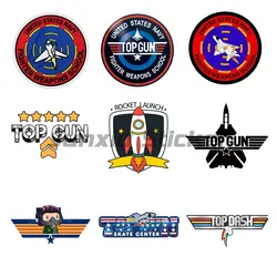 Top Gun Maverick Vinyl Waterproof Material Custom US Navy Stickers Usa Flag Appliques