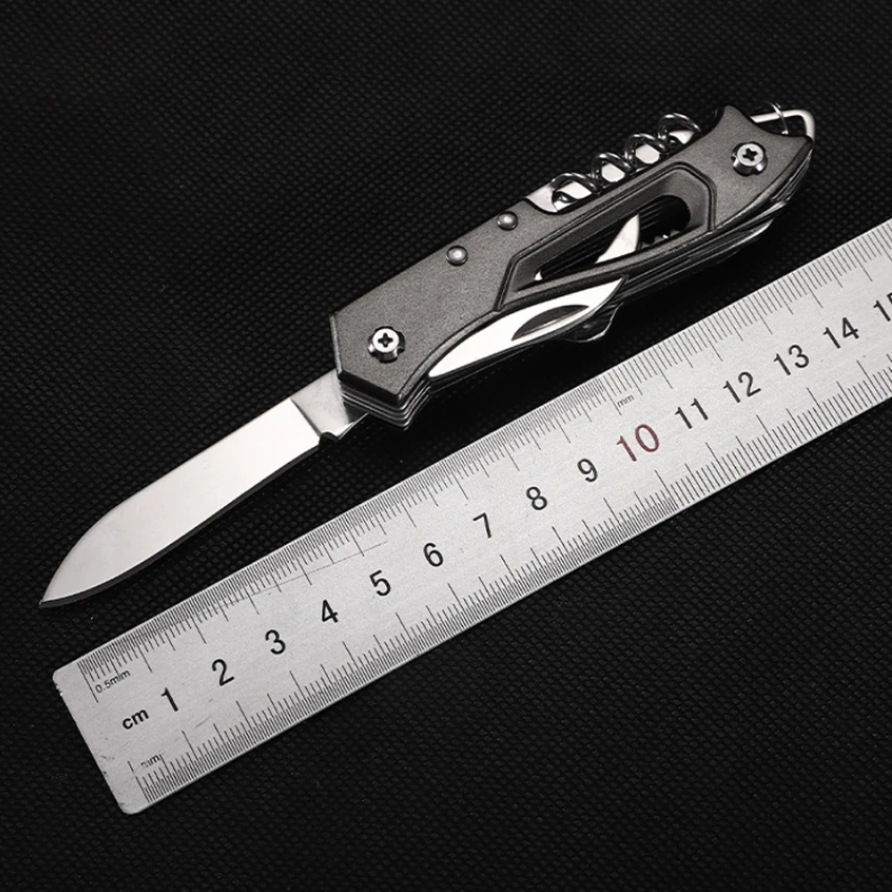 Outdoor Multifunctional Knife Camp Multitool Bottle Opener Folding Knife Portable Scissors Saw Military Fold Pocket Knife