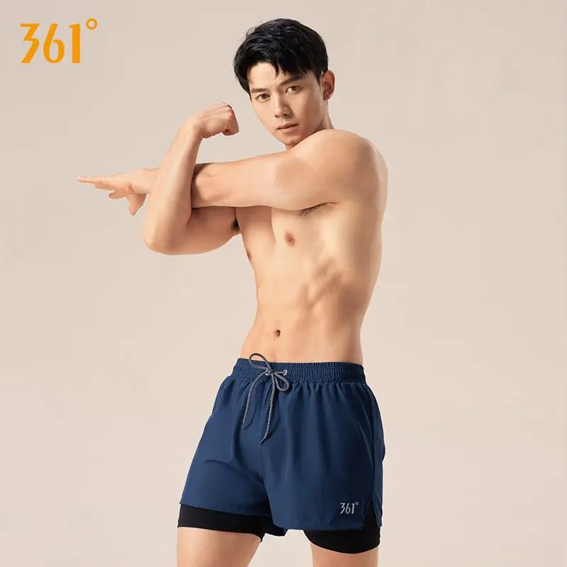 361Men WaterProof Boxer Swim Briefs Bathing Breathable Quick Drying Beach Short Pants Sun Protection Surfing Athletic SwimTrunks