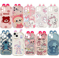 3D Ear Casing For INFINIX HOT 50 PRO 40i 30i 40 30 Play ZERO 30 4G Note 40 PRO 5G Case Stitch Bear Labubu Marie Cat