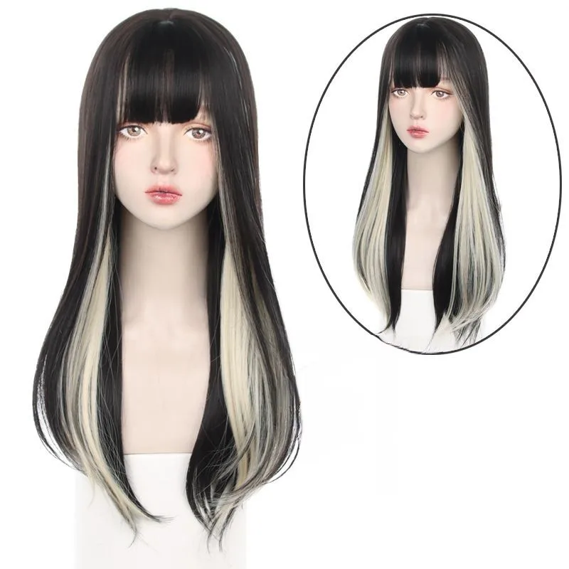 GAKA Synthetic Natural Invisible Seamless Hair Bangs Lolita Daily Jk Hanging Ear Dye Wig