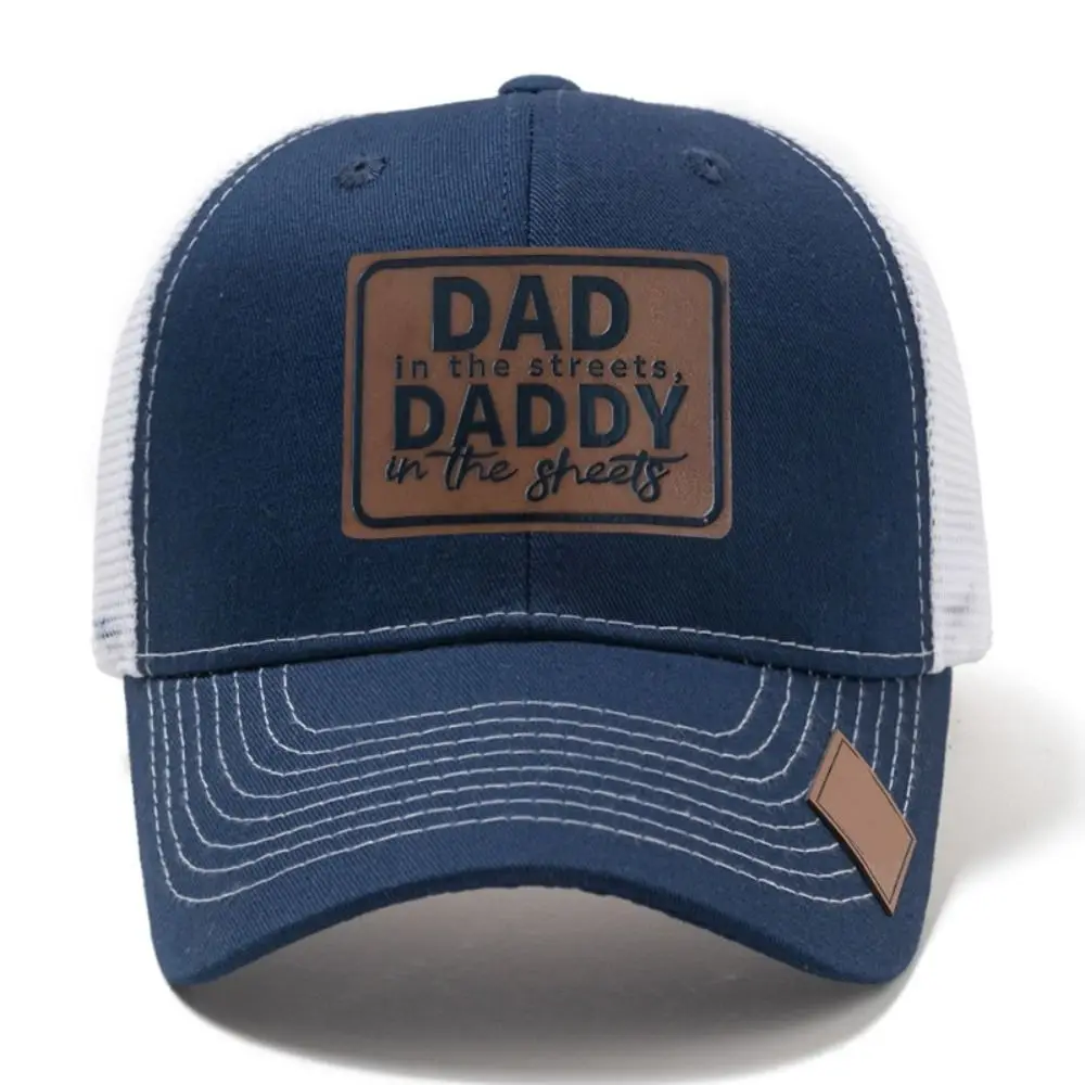 Sun Hat Lether Patch DAD Snapback Cap Adjustable Casual Wear DADDY Trucker Hat Mesh Sun Protection Net Baseball Cap Men & Women