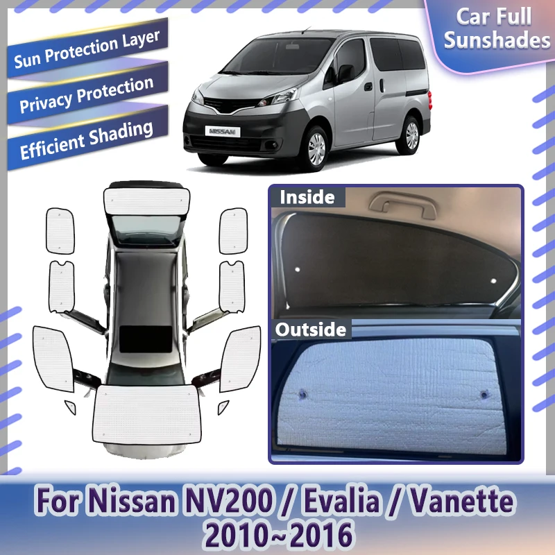 

Car Sunshades For Nissan NV200 Evalia Vanette 2010~2016 2013 Anti-UV Window Visor Covers Shade Interior Auto Parts Accessories