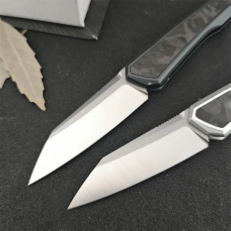 High hardness KS7050 outdoor survival camping T6 aluminum inlaid carbon fiber handle hunting tactical rescue Assisted EDC  knife