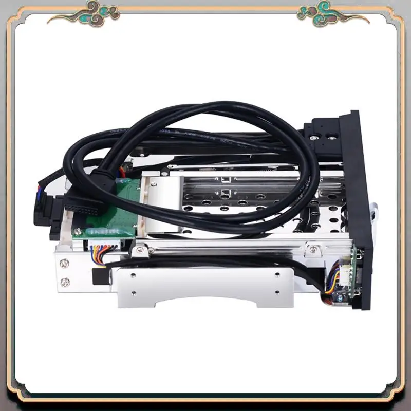 Durable 5.25Inch Internal Dual Slot Hard Disk Case 2.5+3.5 Inch SATA HDD/SSD Enclosure Tool-Free Design With 2 Safety Locks