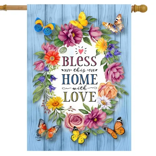 Briarwood Lane Bless This Home With Love House Flag XXH LLP LLX uui