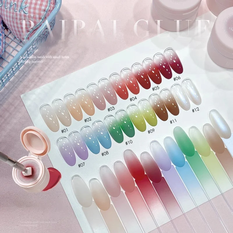 مسمار الفن بات الغراء مسمار البولندية بات اللوحة هلام وسادة هوائية الربت الغراء عالية التشبع طلاء الأظافر نقع قبالة UV LED للتقليم
