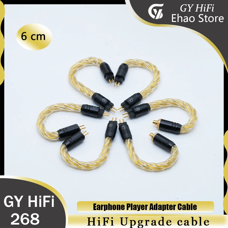 GY HiFi-268 7N OCC Gold Plated+Graphene Alloy 2PIN to 2PIN/2PIN to MMCX Connector, for TRN VX BA8 V90 V80 MT1 TA1 VX PRO BT20XS image 3