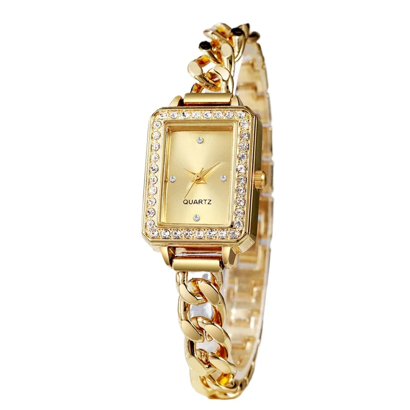 

Модные прямоугольные женские часы, женский браслет, нишевый стальной ремень, высококачественные темпераментные женские часы