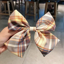 Plaid Bow Hairpin JK Hair Accessories Uniform Versatile Back of Head Side Clip Plaid Headdress Hair Clips for Women Barrettes