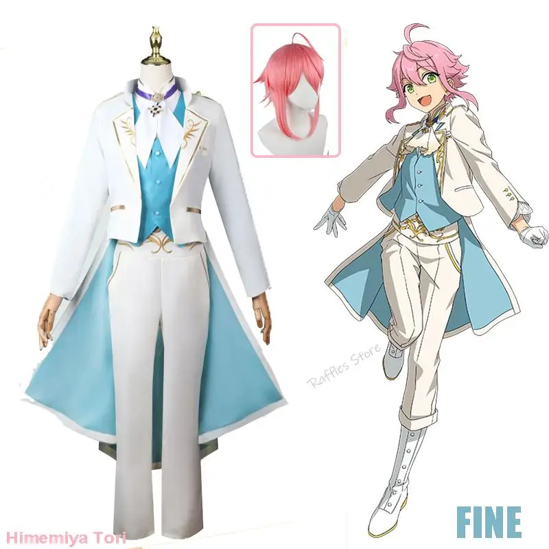 Game Ensemble Stars Himemiya Tori Cosplay Costume Pink Wig Fine Team Uniform Man Woman White Swallowtail Plus Size XS-XXXL