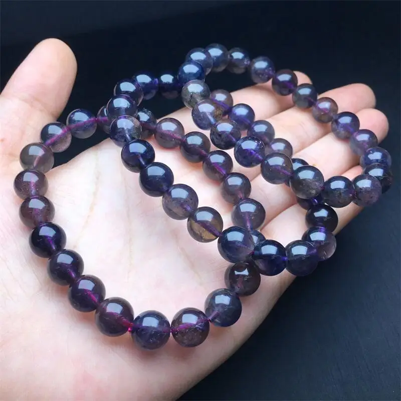 9MM Natural Iolite Bracelet String Charms Handmade Fortune Energy Mineral Woman Amulet Jewelry 1PCS