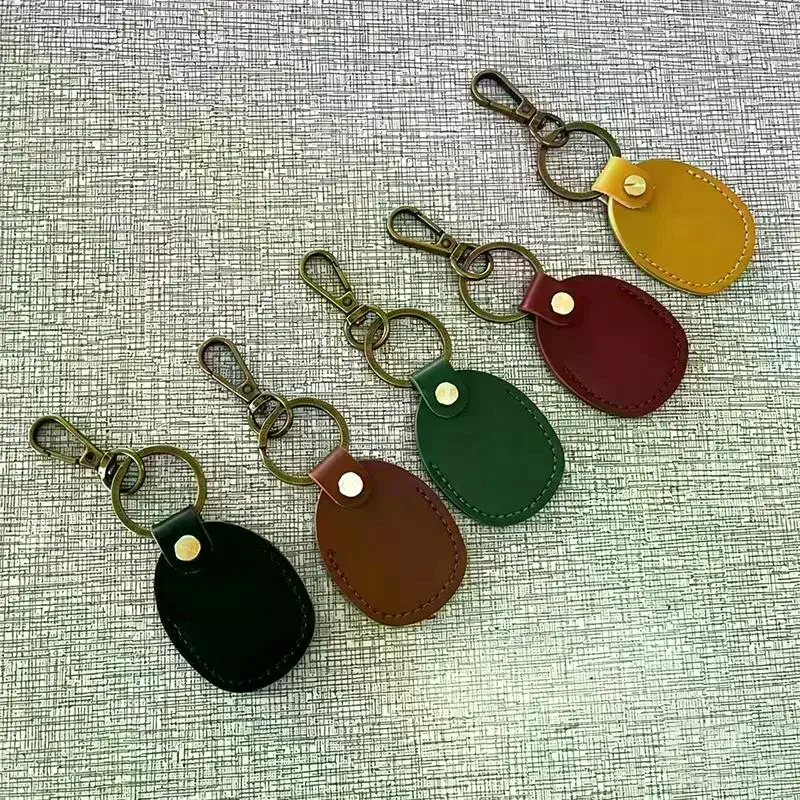 Keyring For Protective Case Retro High Quality Leather Keychain For Anti-lost Tracker Locator Device Accessories