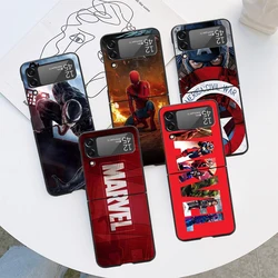 Etui na telefon Samsung Galaxy Z Flip 4 3 5G Black Hard PC Luxury Bumper ZFlip3 Fashion Fall Prevention Cover Cool Marvel Avenger