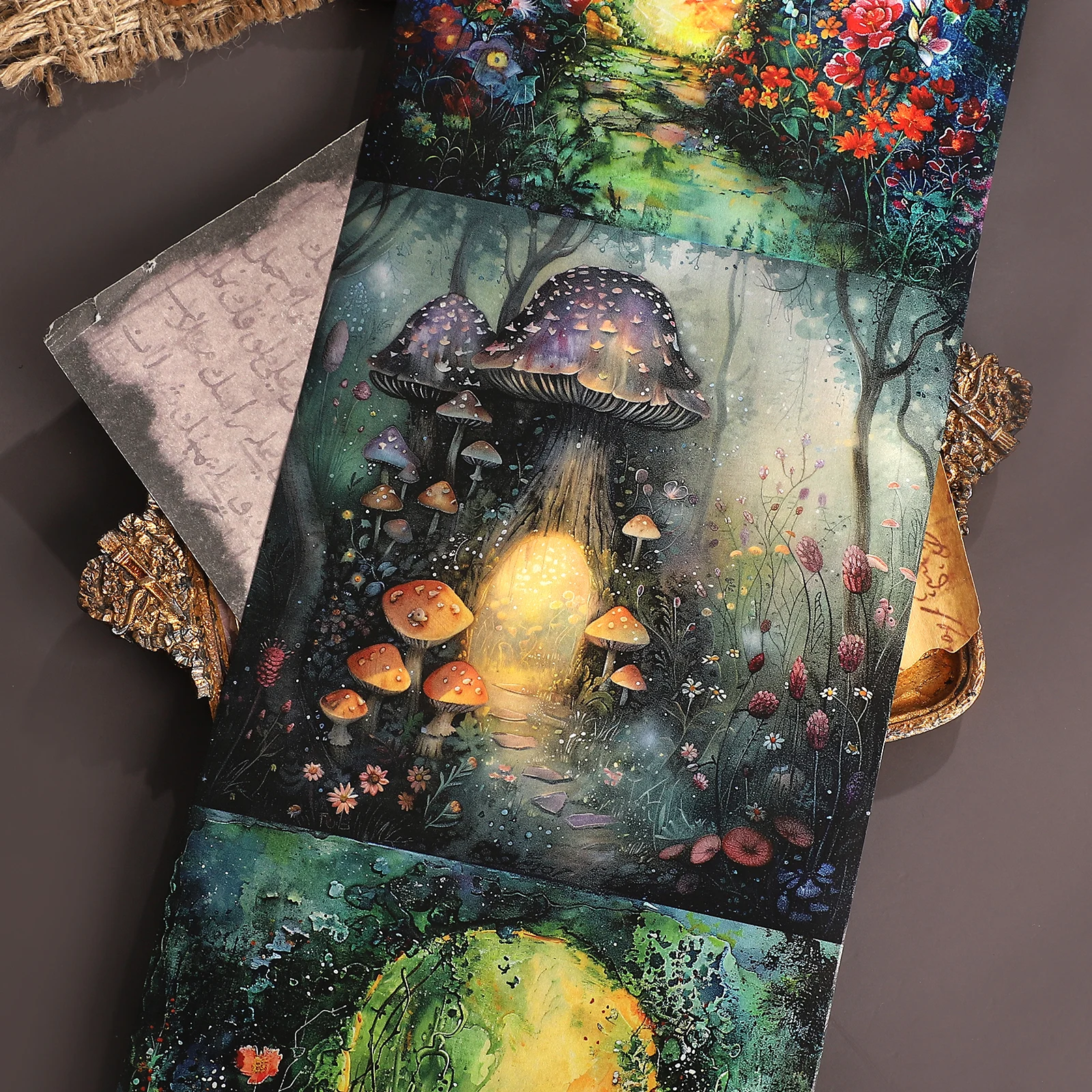 15cm*199cm Vintage Forest Fairy Portal Landscape Washi Tape Creative DIY Journal Material Collage Scrapbooking Stationery