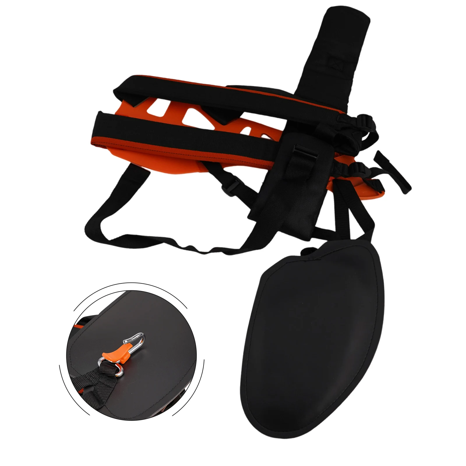 Shoulder Harness Strap for Brush Cutter with Adjustable Waistband and Shock Absorbing Padded Shoulders to Distribute Load Evenly