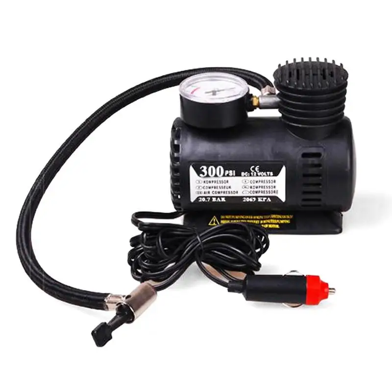 Car Tire Air Compressor Universal 300psi Air Pump Tire Inflator Portable 12v Air Compressor With Pressure Gauge For All Vehicle