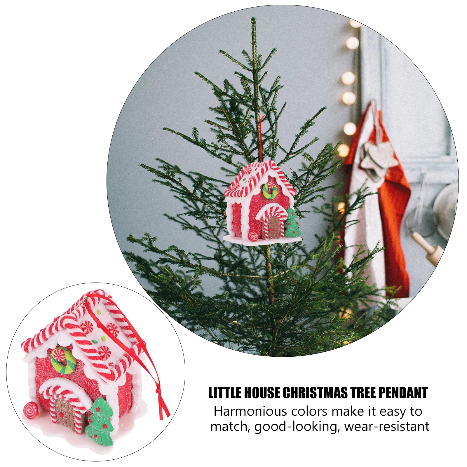 

1Pcs Christmas Hanging House Mini Ornament Festive Embellishment Holiday Decor Party Decoration Indoor Outdoor Hanging Pendant
