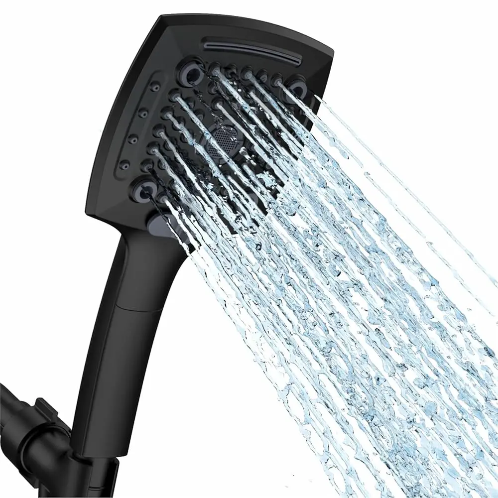 

Душевая лейка с ручным душем, высоконапорная, 5 функций, с удлиненным шлангом из нержавеющей стали 59 дюймов и регулировкой.