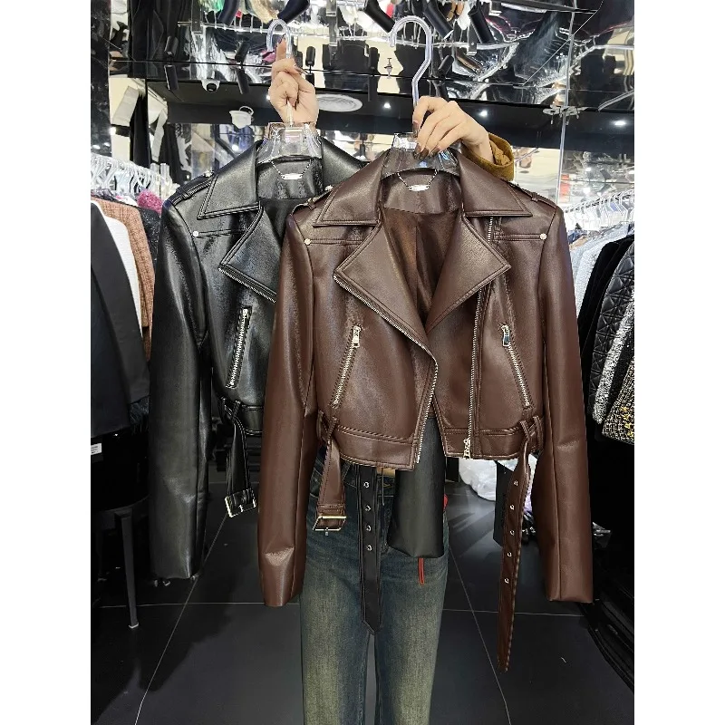 

Fashion Personality Coat European Spring Collection Super Cool and Stylish Haute Couture Motorcycle Short Jacket Women Outerwear