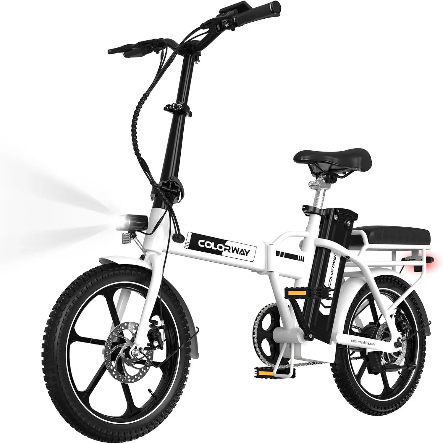 COLORWAY opvouwbare elektrische fiets voor volwassenen, draagbare 16-inch elektrische fiets, 2 rijmodi, 36V 8,4Ah batterij, 250W motor