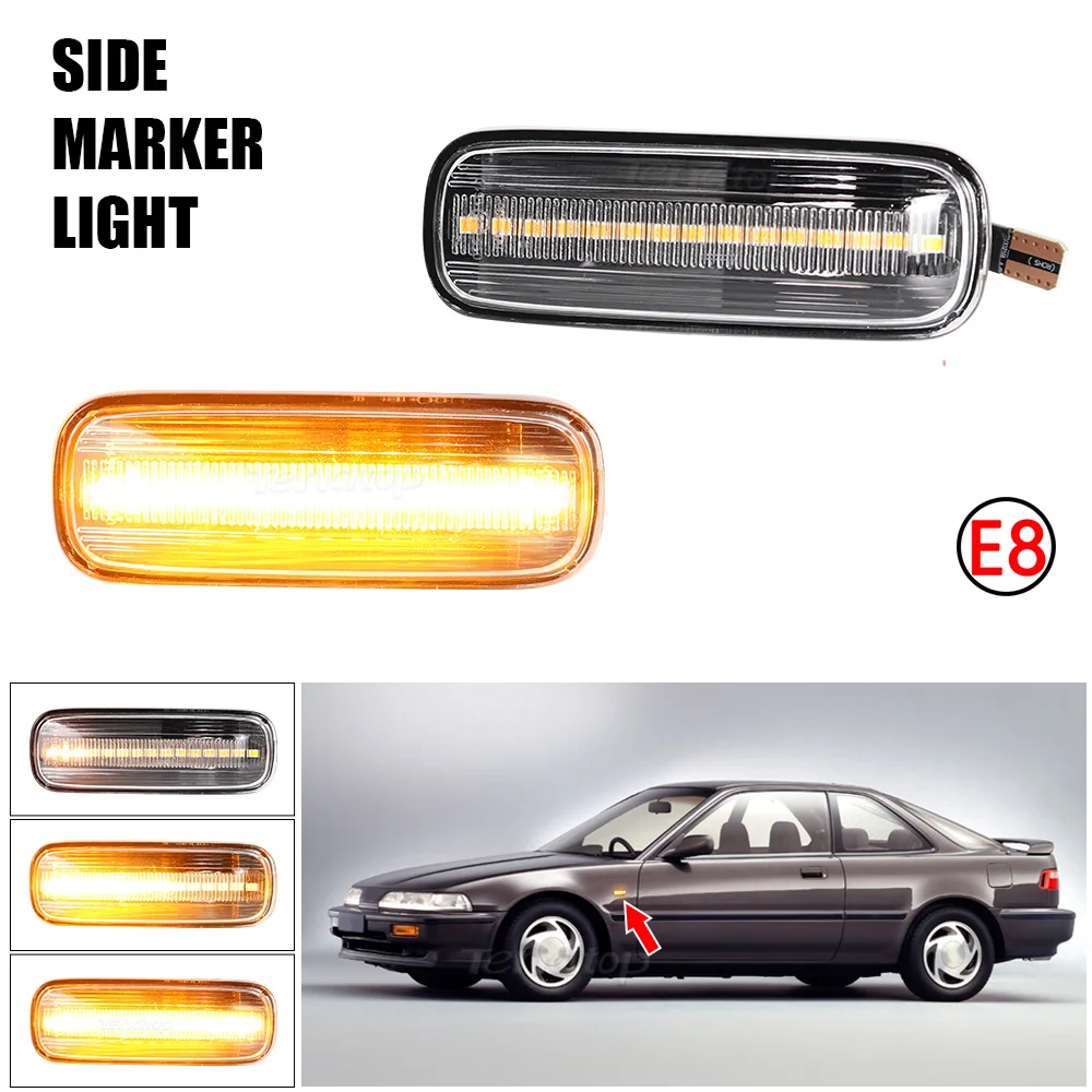 2Pcs For Ballade Hatchback Sedan Car Dynamic LED Flashing Turn Signal Side Marker Lamp For Honda HR-V Accord Avancier Civic EJ