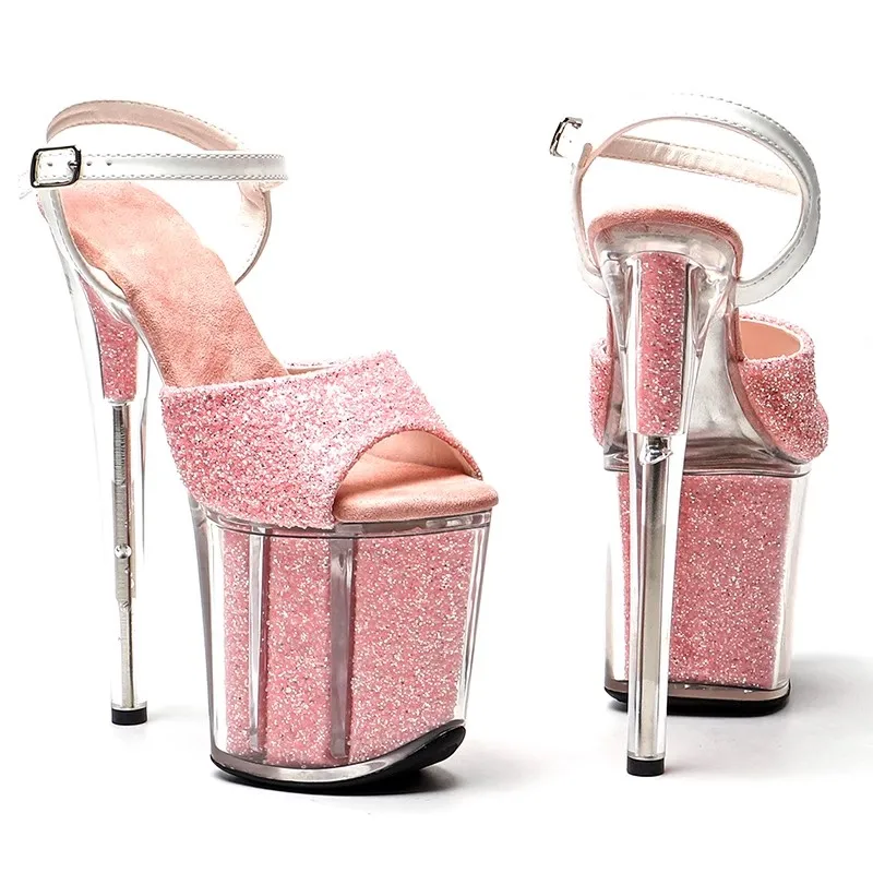 Fashion 20CM/8inches Glitter Upper Plating Platform Sexy High Heels Sandals Pole Dance Shoes 292