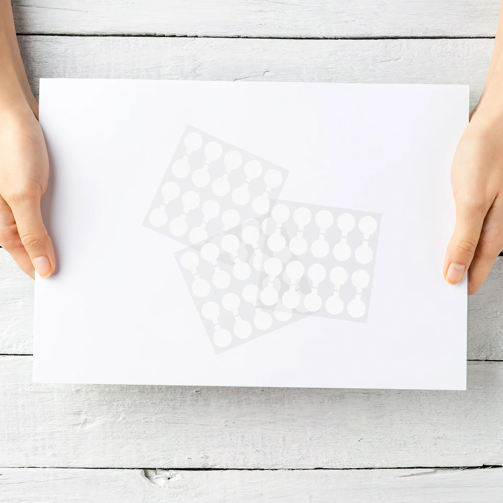 

Self Adhesive Double-sided Nano Glue Labels Blank Round Stickers Dot White Circle