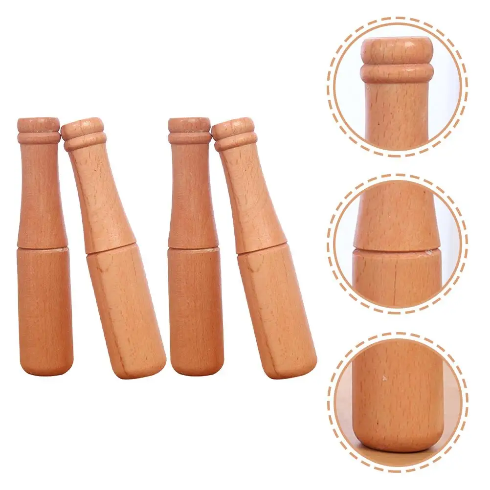 4 ชิ้นไม้บดเครื่องขูดชีสกระเทียม Crusher Mortier Chopper เครื่องบดผสมกดมือ Mini