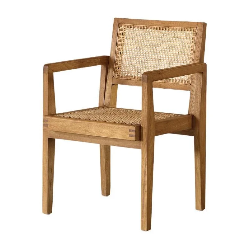 

Recycled old wood rattan chair, Japanese old wood casual armchair, chair