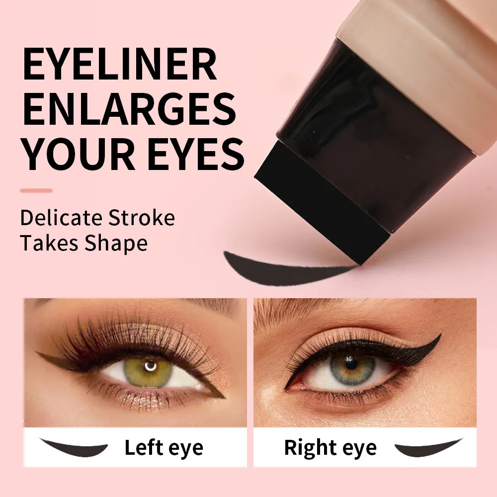SHEDOES Double Head Stamp Eyeliner Waterproof Smudgeproof Black Brown Long Lasting Wing Liner Quick Eye Makeup Cosmetic Women view 3