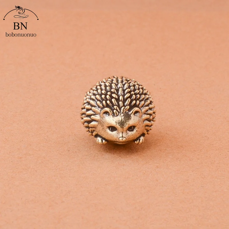 النحاس القنفذ الحلي الصغيرة الصلبة النحاس العتيقة الحيوان النحت الحرف مكتب طاولة شاي الديكور ديكور المنزل لغرفة المعيشة