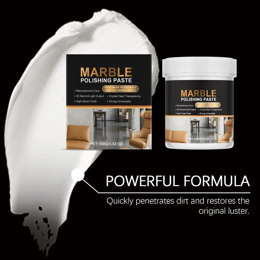 

Улучшите четкость каменной текстуры, 100 г пасты для полировки мрамора, эффективно блокируют водные пятна и отпечатки пальцев.