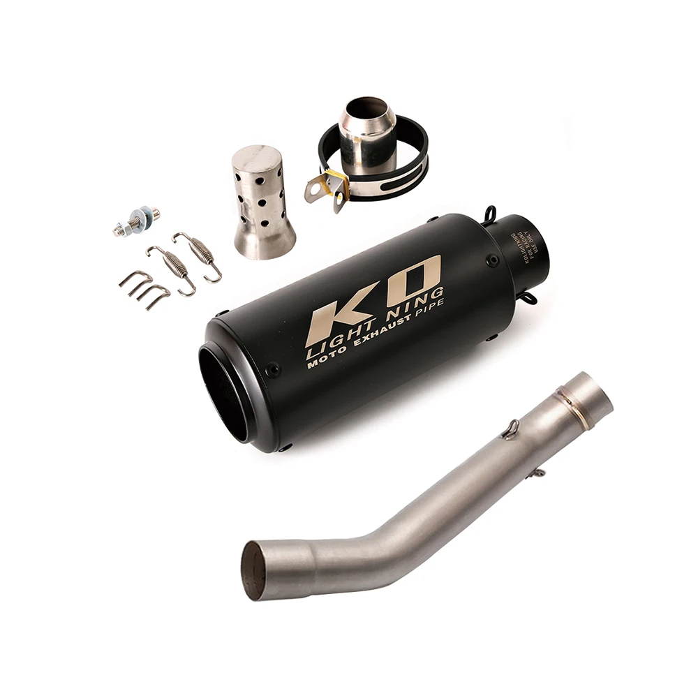 

51MM Motorcycle Exhaust Escape Stainless Steel Middle Link Pipe Muffler With DB Killer Slip On For Kawasaki Z750 2007-2013