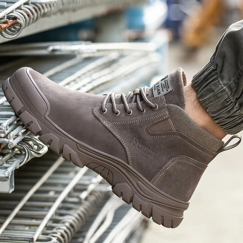 Work SafetyShoes For Men Anti-puncture Indestructible Work Shoes Fashion work shoes Outdoor Work Shoes Steel Toe Cap boots