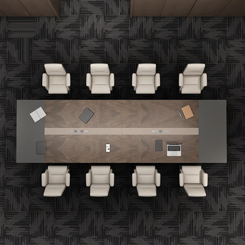High-End Modern Large Wood Conference Table With Chair Durable And Eco-Friendly For Offices And Meeting Rooms
