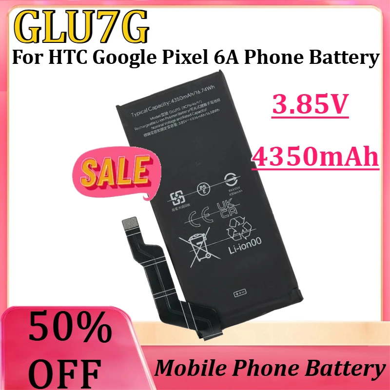 

For HTC Google Pixel 6A Phone Battery 4350mAh 3.85V New GLU7G 3.85V 4350mAh Replacement Battery