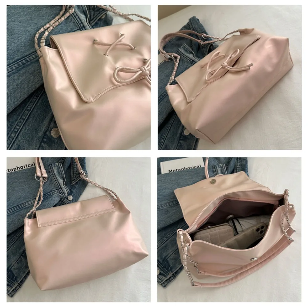 Bolso de hombro con lazo, bolsa con cadena, versión coreana, gran capacidad, personalidad, tendencia, informal, novedad