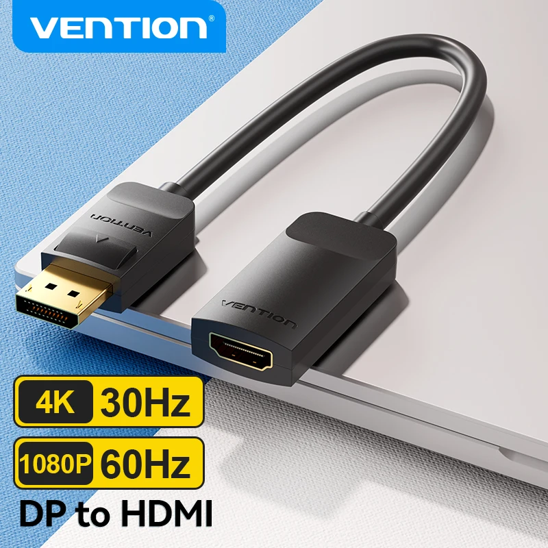Vention Adapter DisplayPort na HDMI 4K męski DP na HDMI żeński konwerter audio wideo do laptopa PC Projektor DisplayPort na HDMI