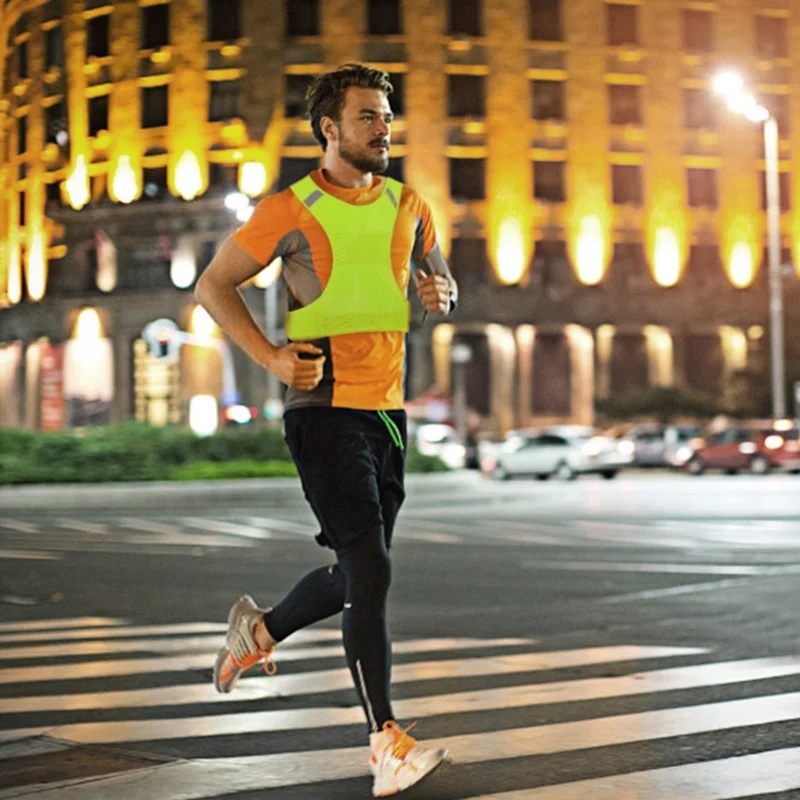 Outdoor Cycling Reflective Vest Running Vest Sports Safty Waistcoat Fluorescent Yellow M view 4