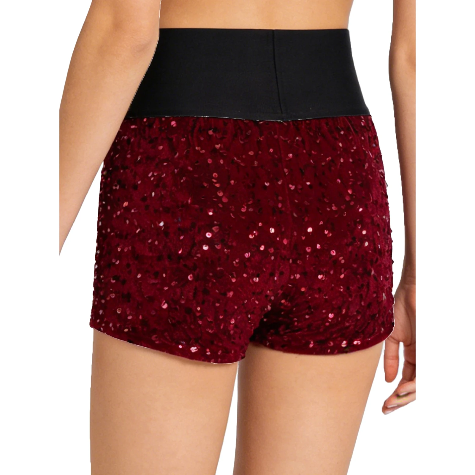 أزياء المرأة الترتر الغنيمة السراويل عالية الخصر مطاطا واسعة حزام السراويل الساخنة مهرجان الموسيقى الهذيان حزب كلوبوير