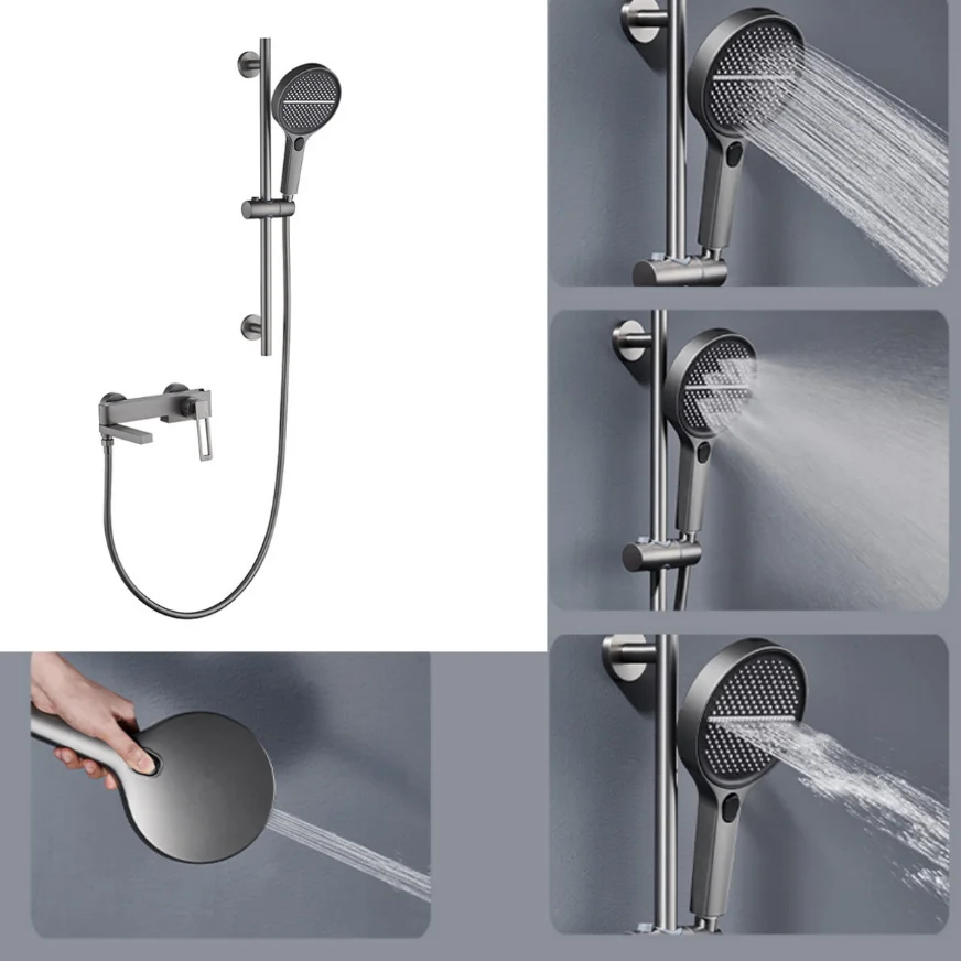 

Shower System Faucet Set Brass Wall Mount Waterfall Mixer Taps With Hand Held Shower Head Bathroom Fixture Ducha Bathtub